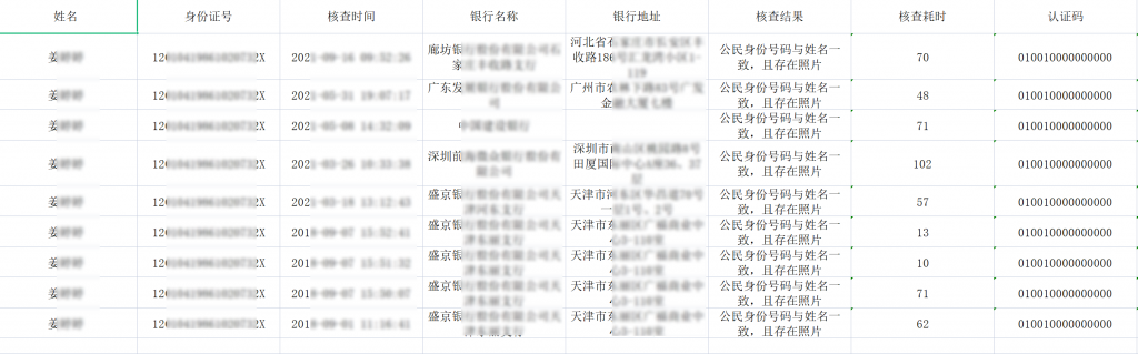 姓名身份证号查询酒店入住记录